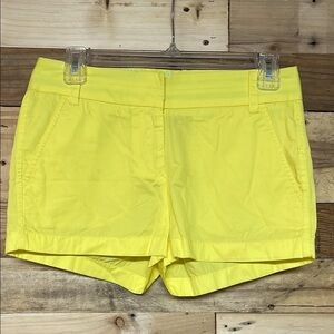 J. Crew Size 00 Bright Yellow Broken-In Chino 100% Cotton Low-rise 3.5” Shorts